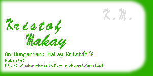 kristof makay business card